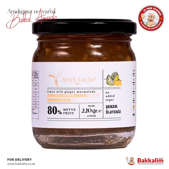 Atiye Lacin 220 G Lemon with Ginger Marmalade - 8697617180687 - Turkish Online Market Europa